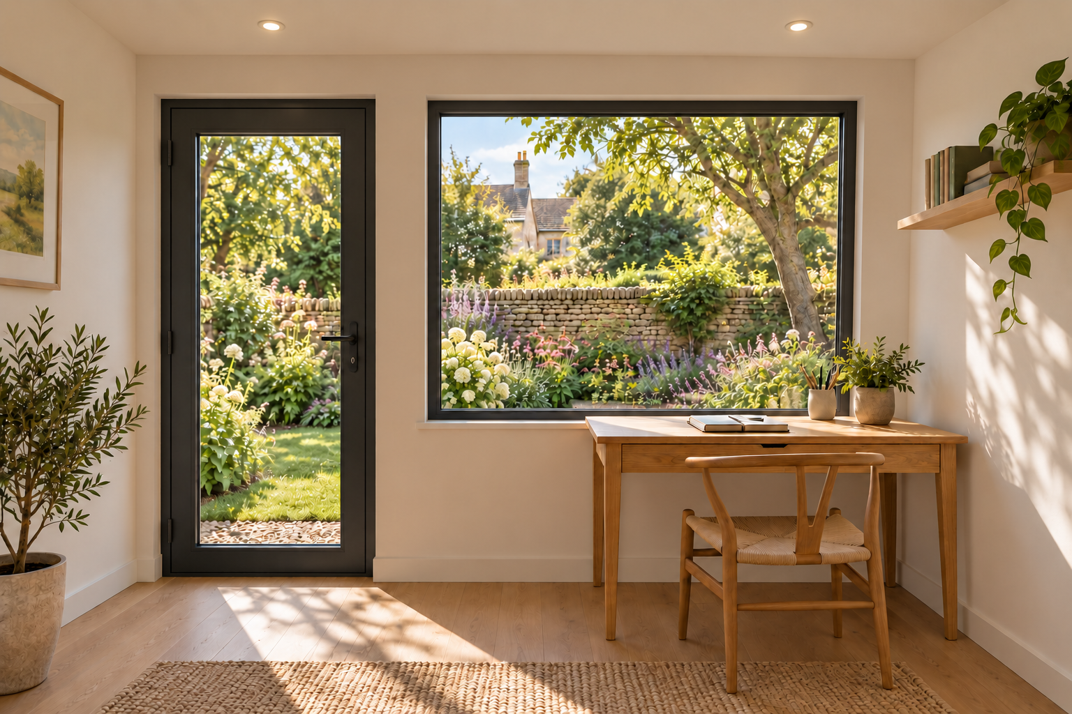 Writing studio with a desk